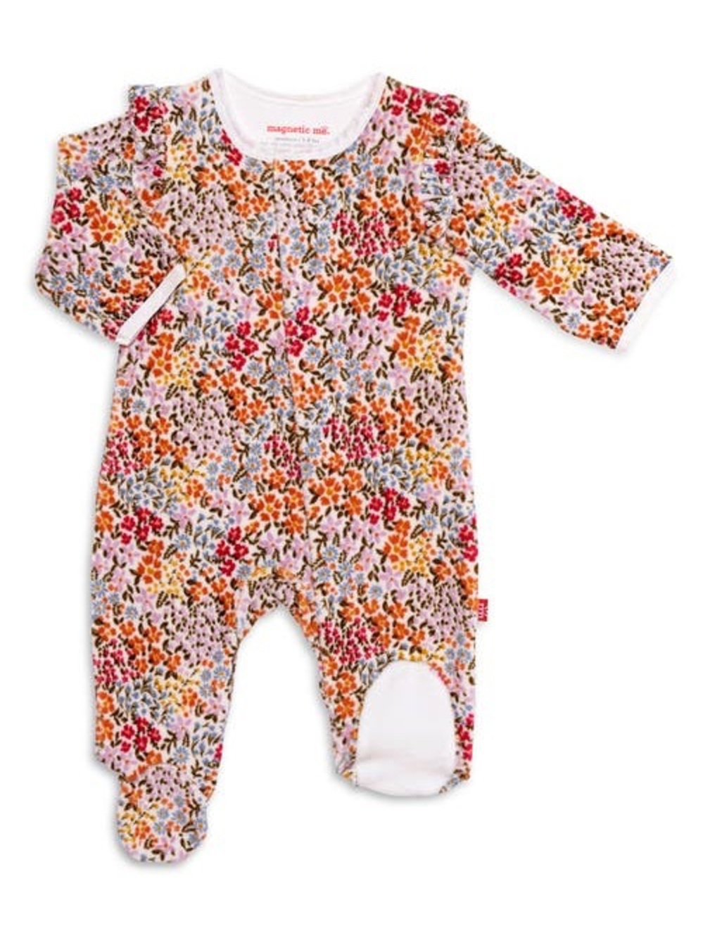 MAGNETIC ME | Ditzy Garden Floral Velour Footie